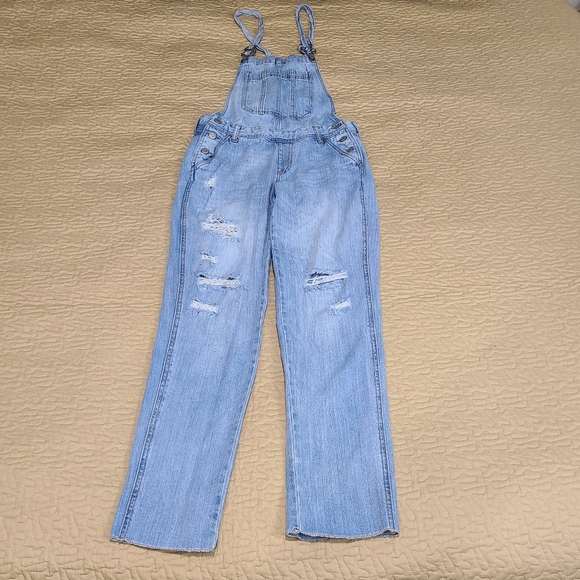 Aeropostale distressed denim overalls size S - Picture 2 of 10